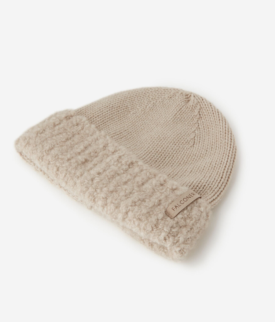 cappello in cashmere ultrasoft e bouclé