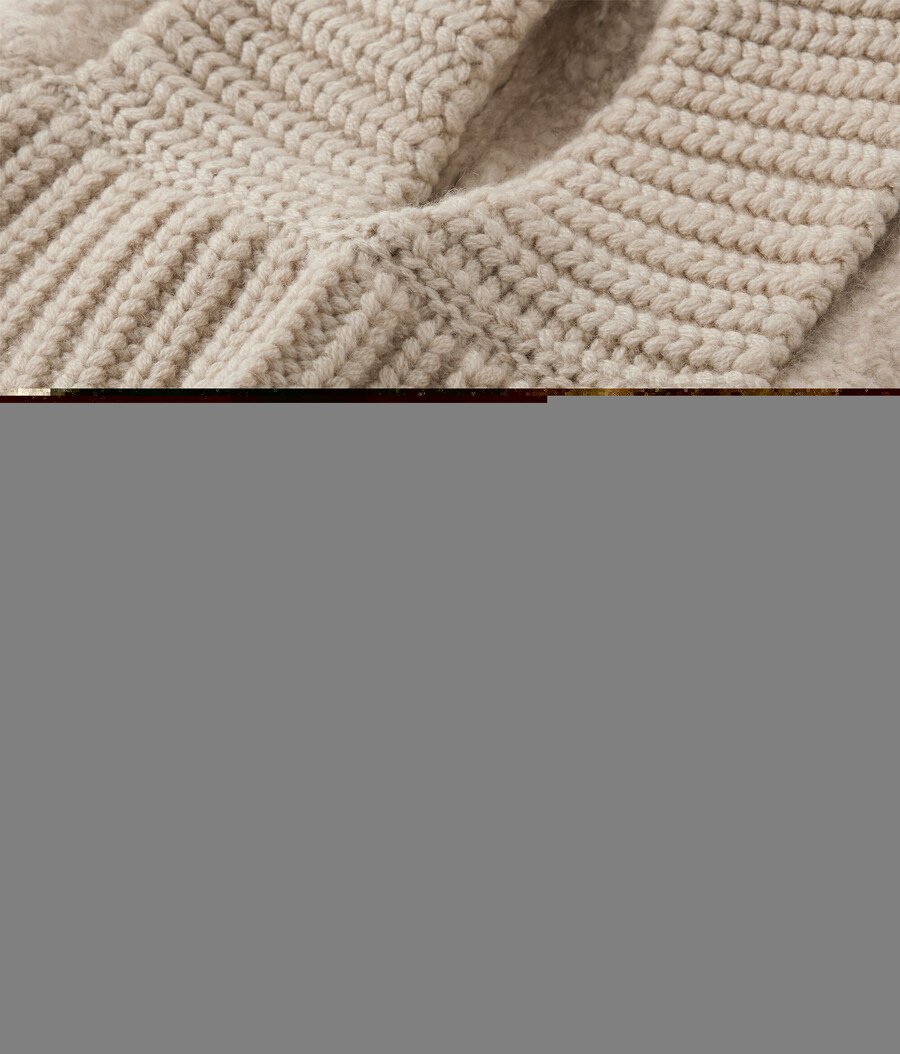 cappuccio a coste in cashmere e bouclé ultrasoft