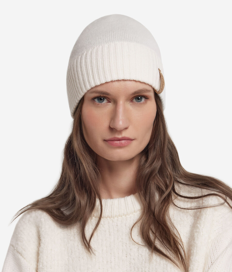 cappello a doppia costa in cashmere ultra morbido