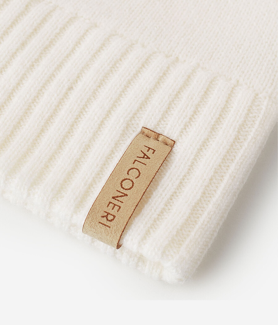 cappello a doppia costa in cashmere ultra morbido
