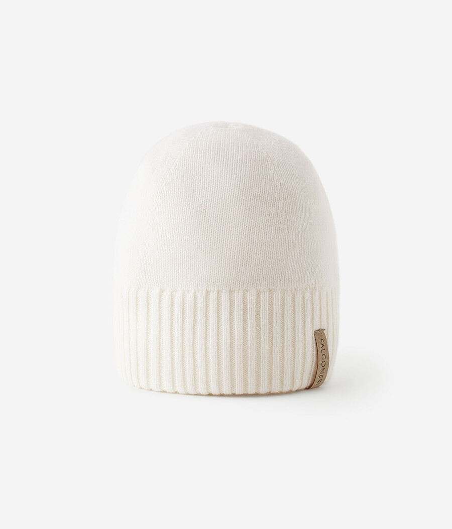 cappello a doppia costa in cashmere ultra morbido