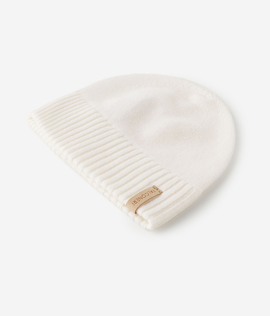 cappello a doppia costa in cashmere ultra morbido