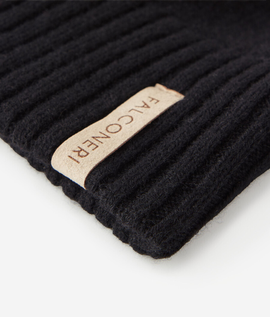 cappello a doppia costa in cashmere ultra morbido