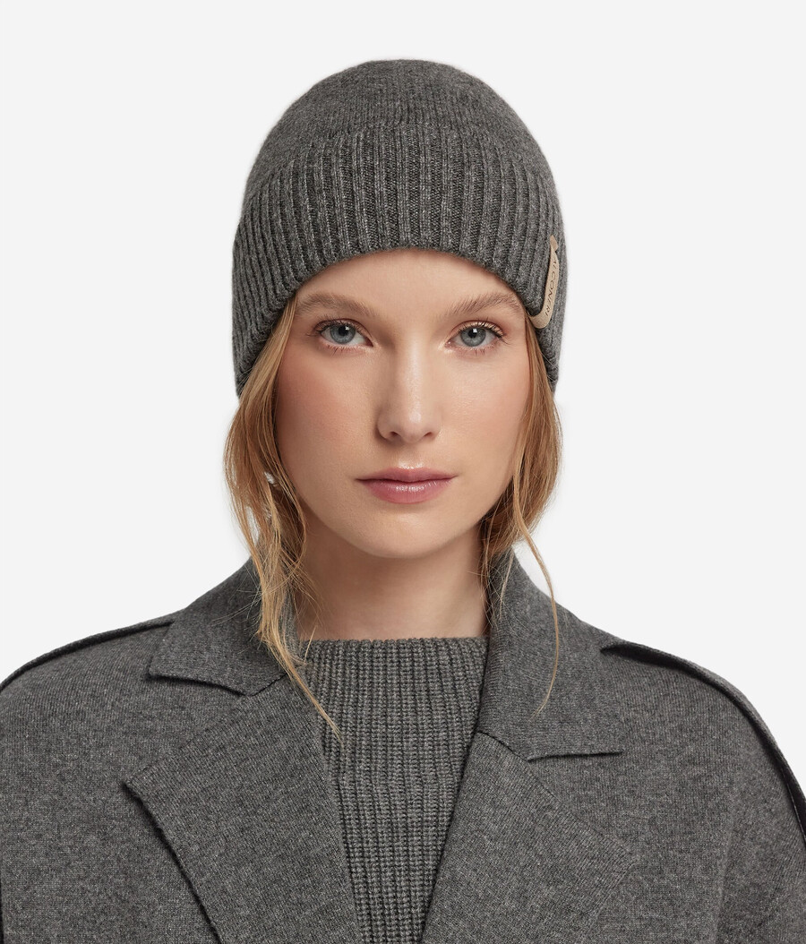 cappello a doppia costa in cashmere ultra morbido