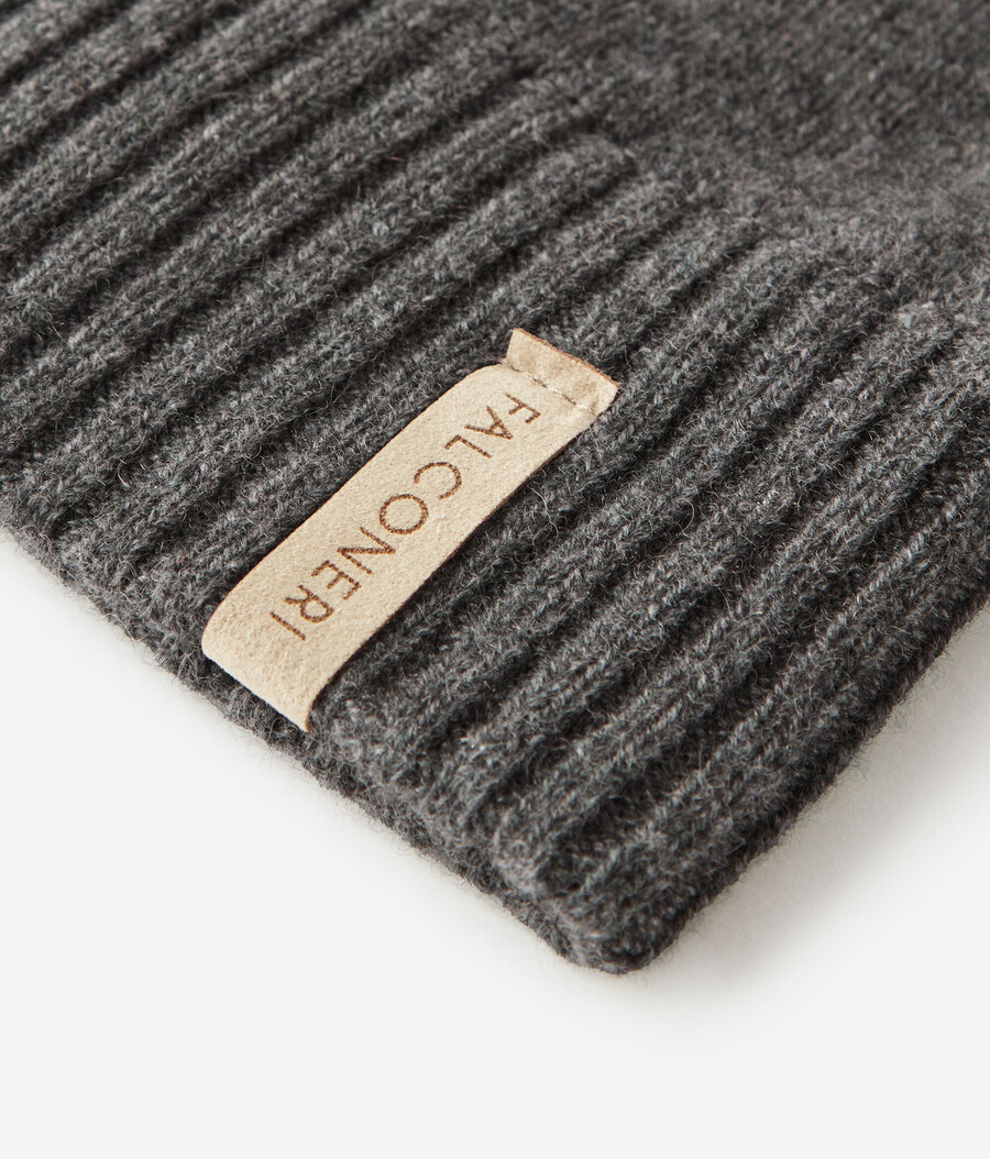 cappello a doppia costa in cashmere ultra morbido