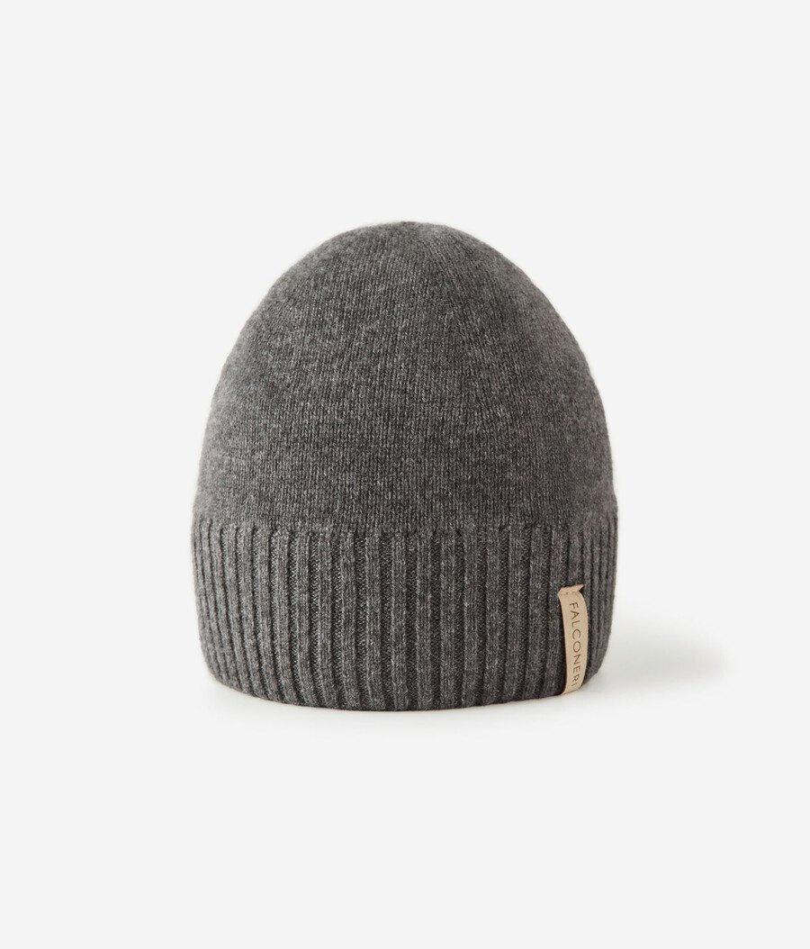 cappello a doppia costa in cashmere ultra morbido