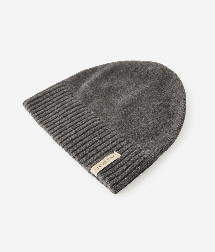 cappello a doppia costa in cashmere ultra morbido