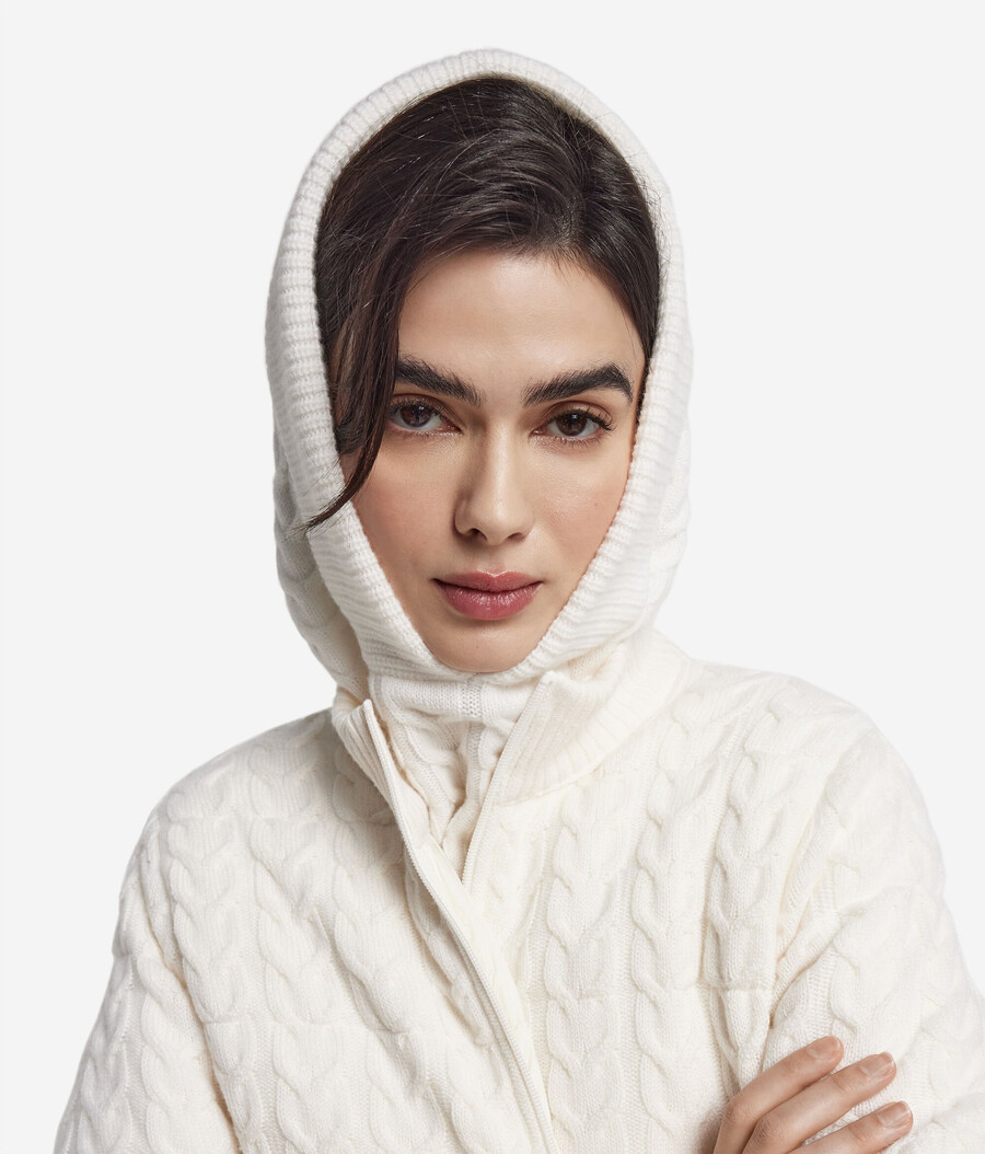 cappuccio con trama in cashmere ultra morbido