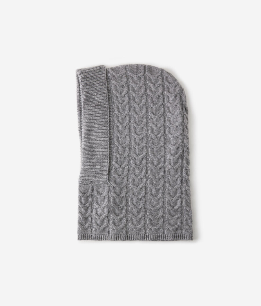 cappuccio con trama in cashmere ultra morbido