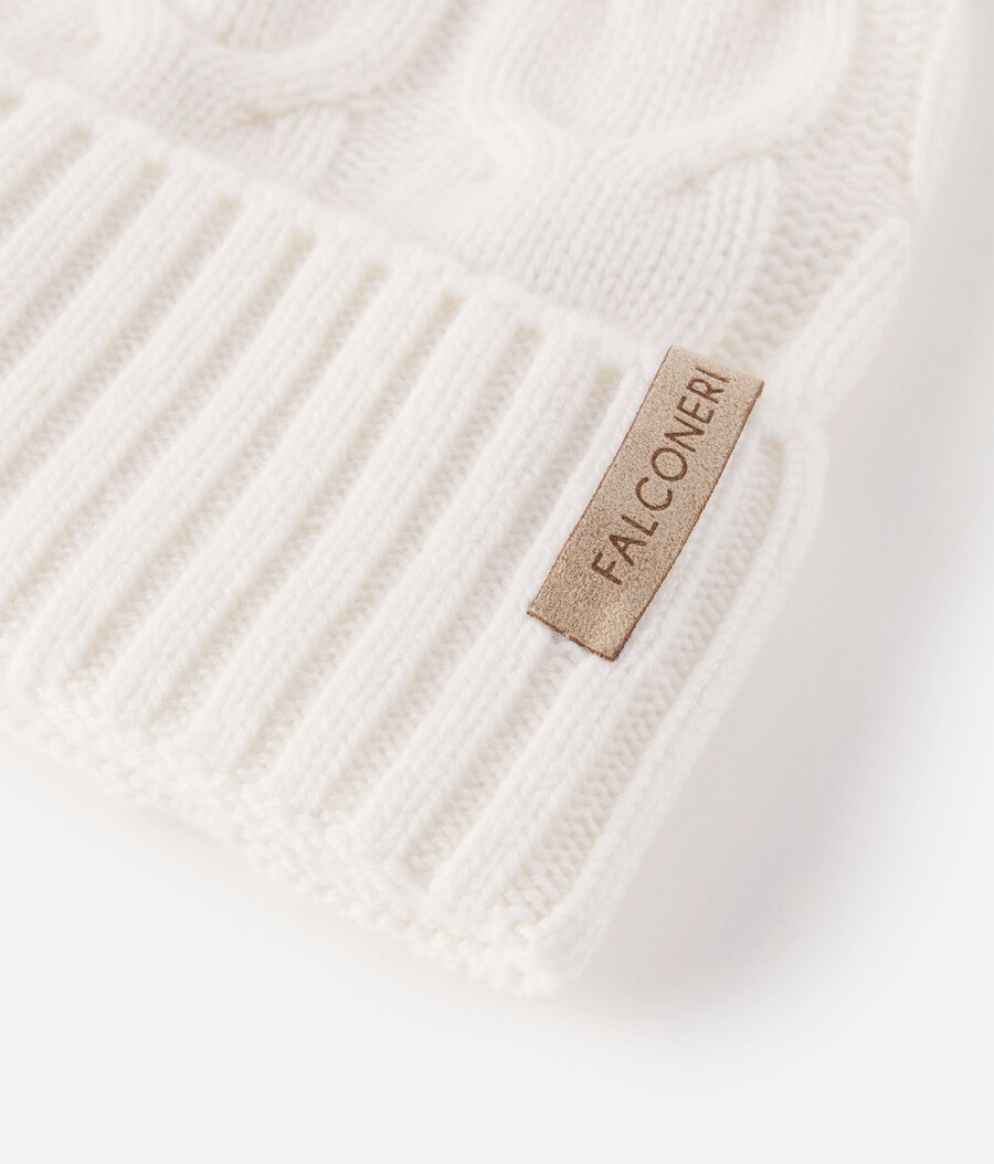 berretto con trama in cashmere ultra morbido