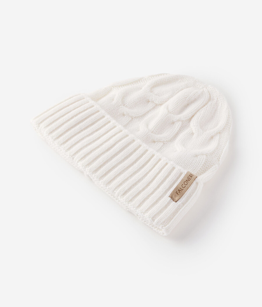 berretto con trama in cashmere ultra morbido