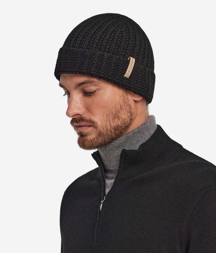 cappello in cashmere a coste