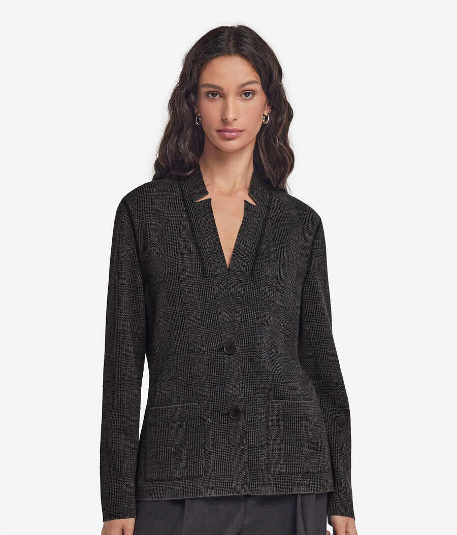 giacca reversibile in cashmere e cotone ultrafine
