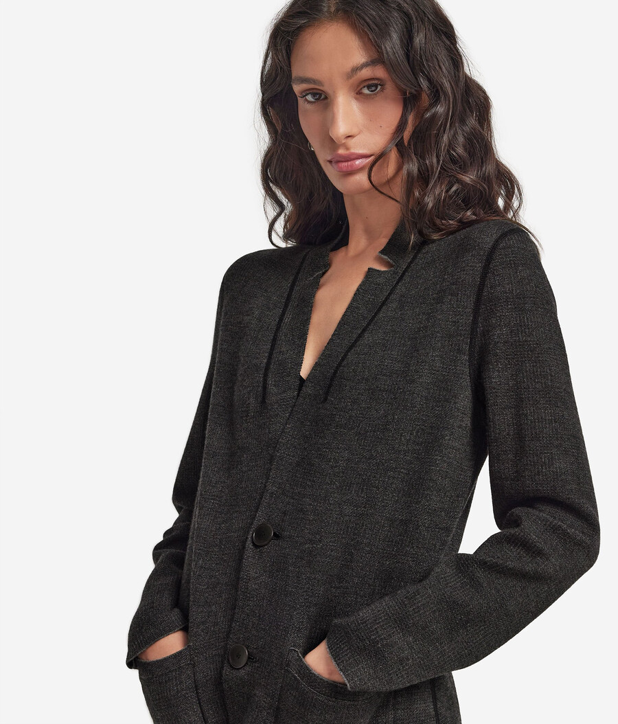 giacca reversibile in cashmere e cotone ultrafine