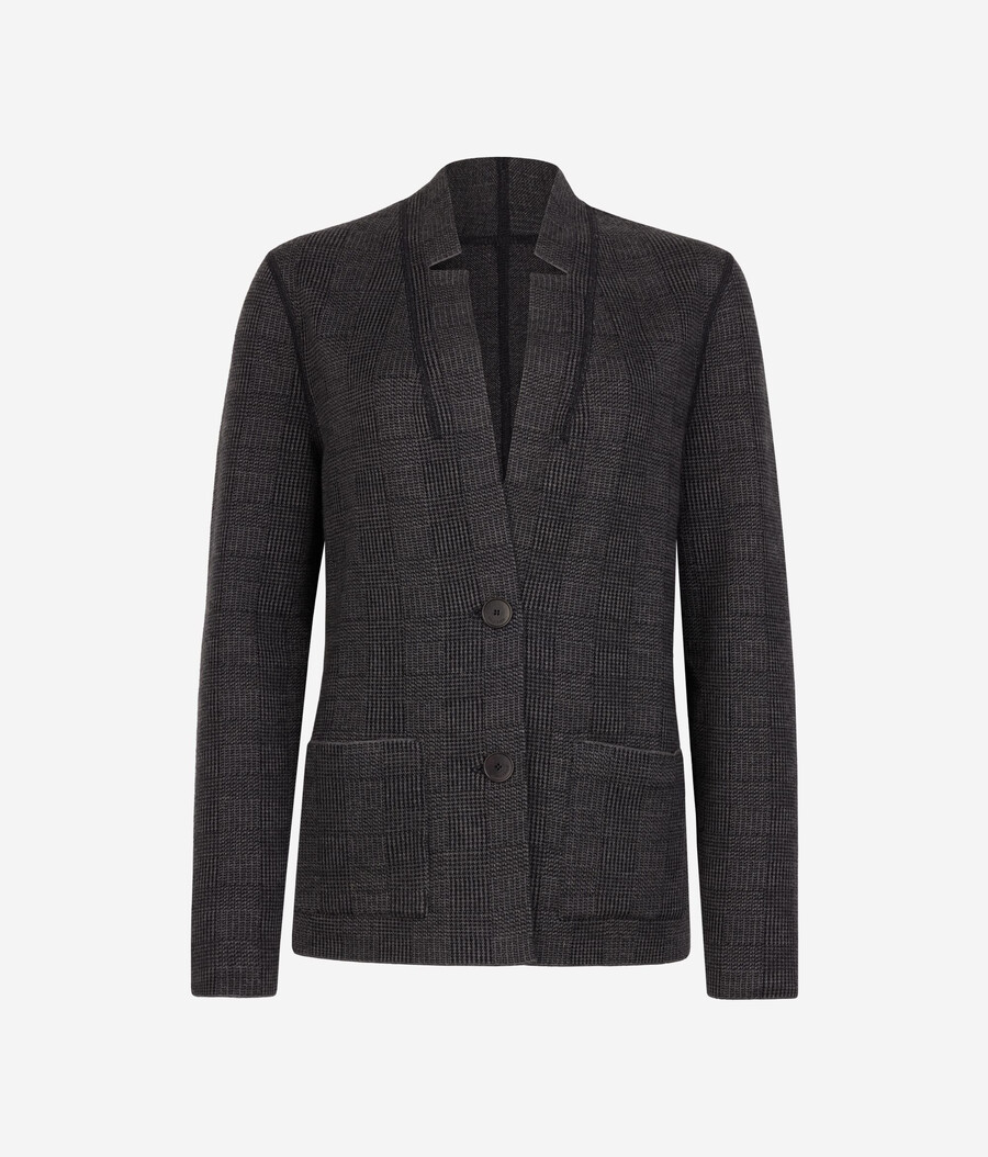 giacca reversibile in cashmere e cotone ultrafine