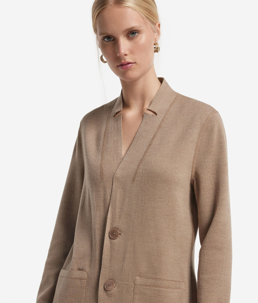 giacca reversibile in cashmere e cotone ultrafine