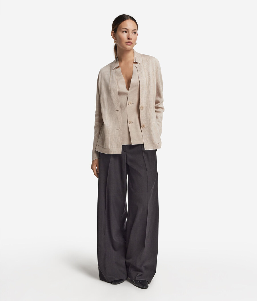 giacca reversibile in cashmere e cotone ultrafine