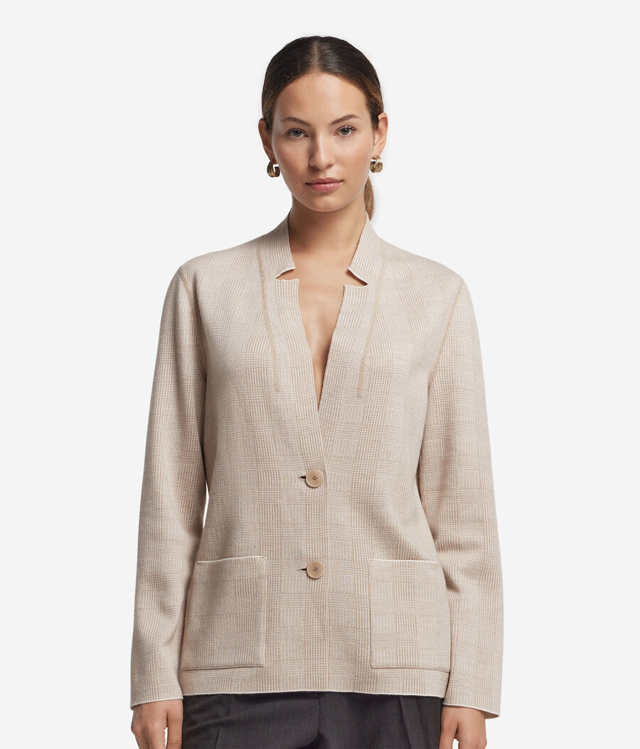 giacca reversibile in cashmere e cotone ultrafine