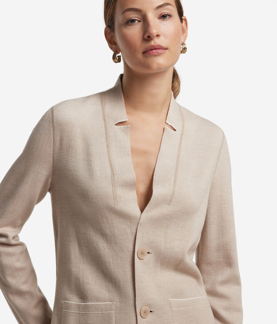 giacca reversibile in cashmere e cotone ultrafine