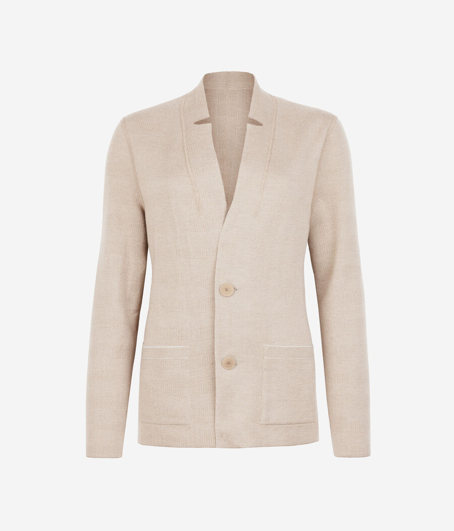 giacca reversibile in cashmere e cotone ultrafine