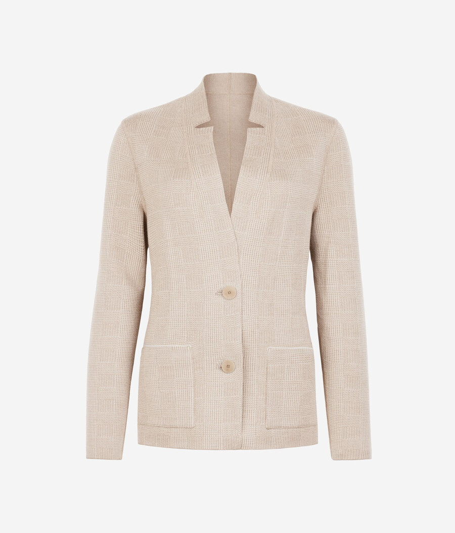 giacca reversibile in cashmere e cotone ultrafine