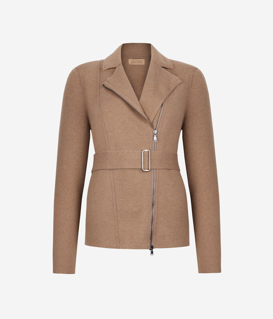 giacca biker in cashmere ultramorbido