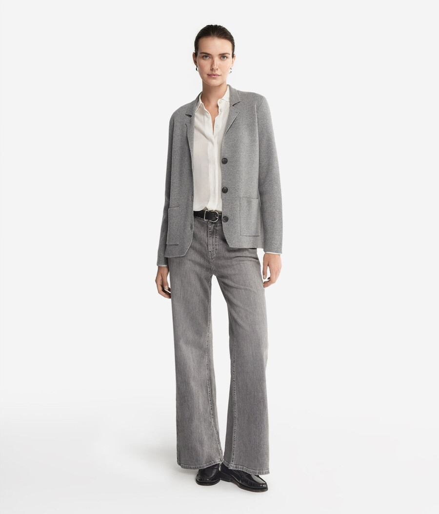giacca in tweed di lana