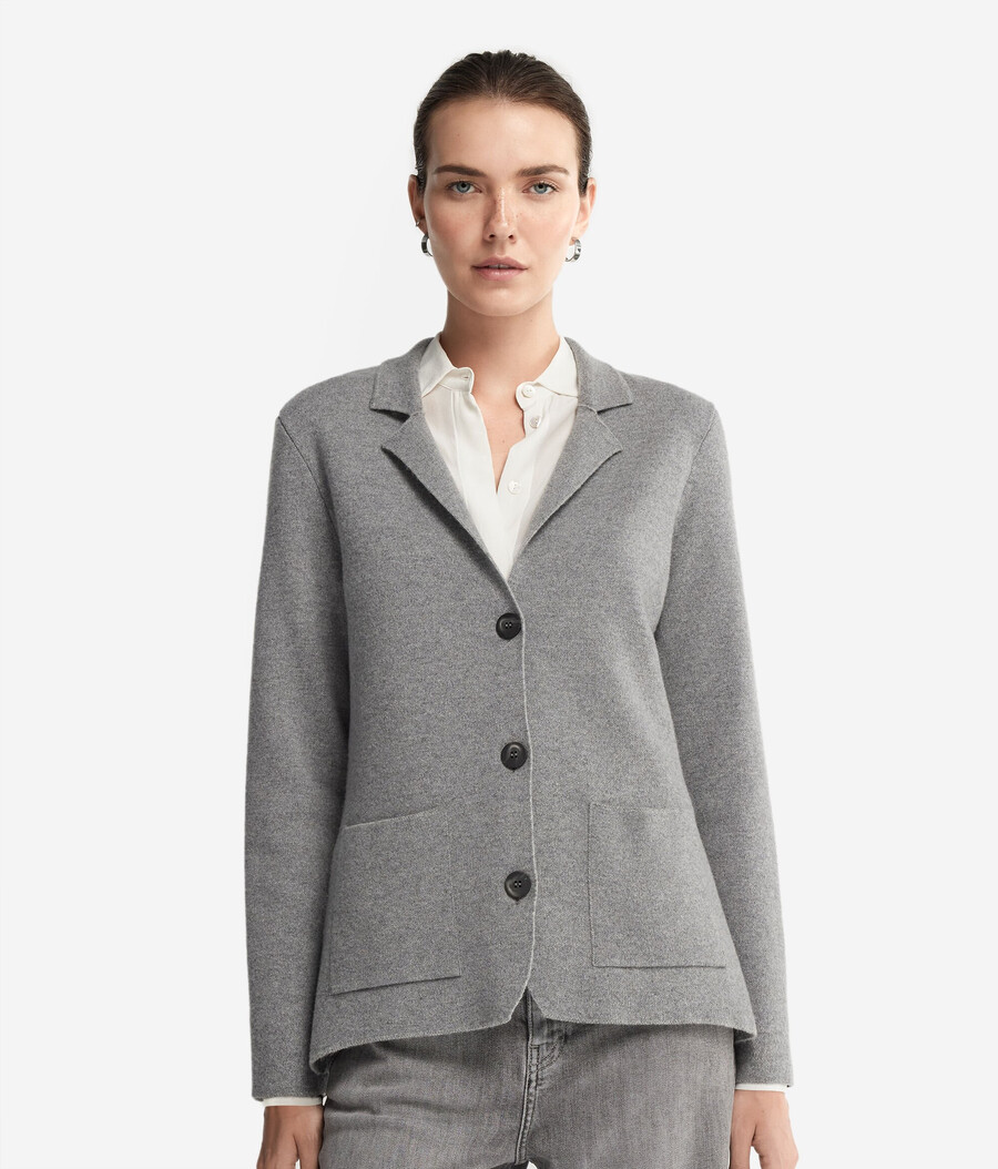giacca in tweed di lana