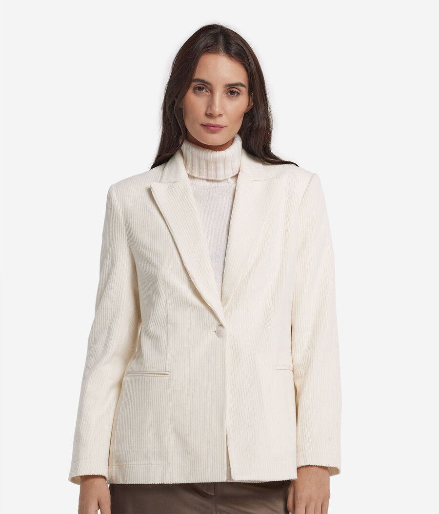 giacca in velluto di lana e cashmere