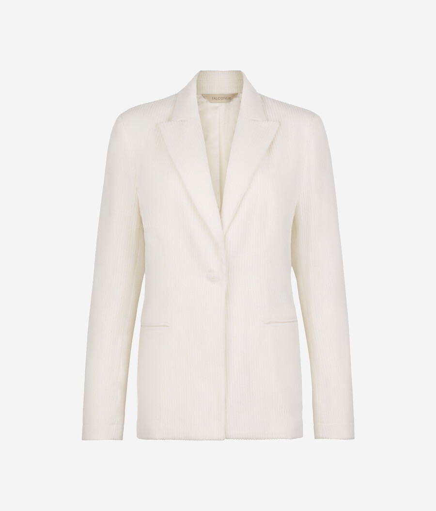 giacca in velluto di lana e cashmere