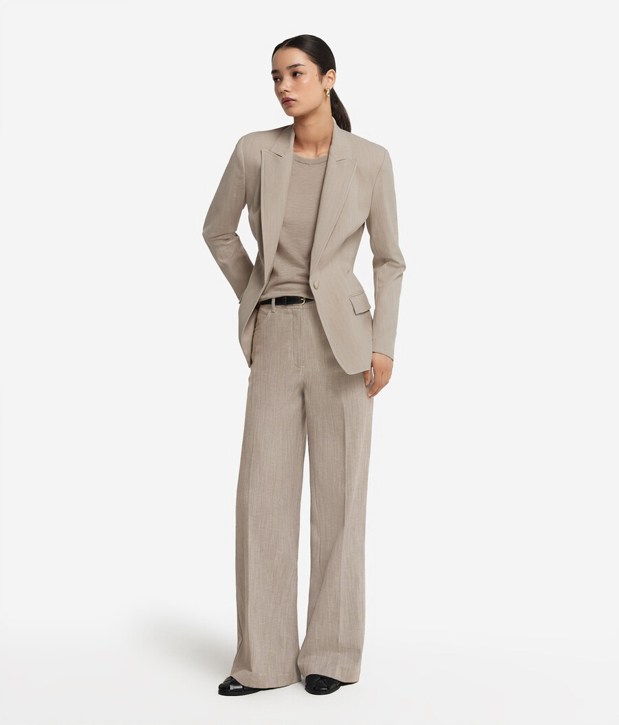 blazer monopetto in cotone
