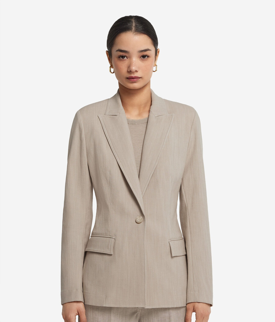 blazer monopetto in cotone