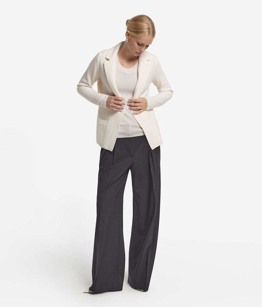 giacca in lana e cashmere con revers