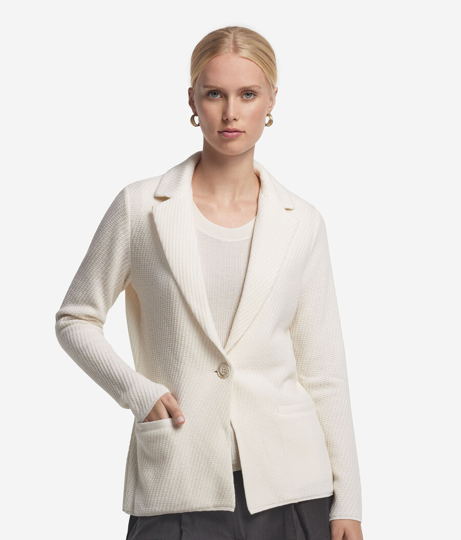 giacca in lana e cashmere con revers