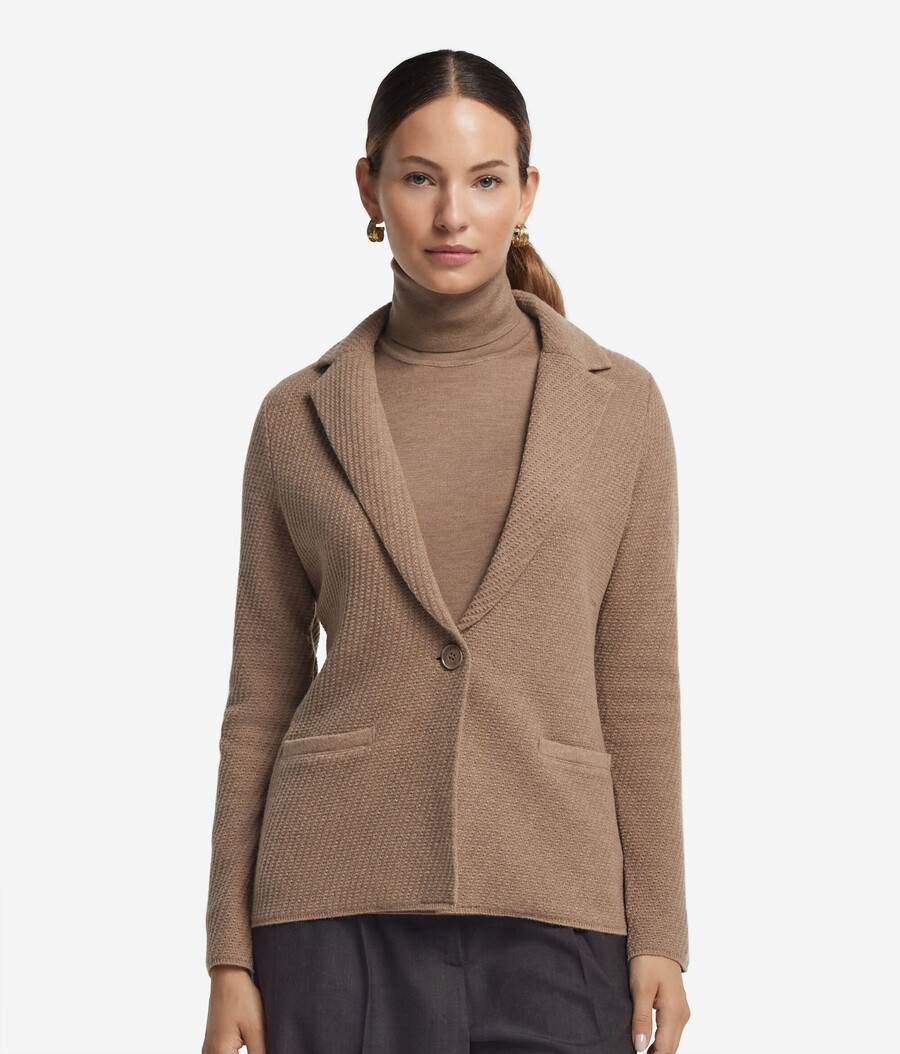 giacca in lana e cashmere con revers