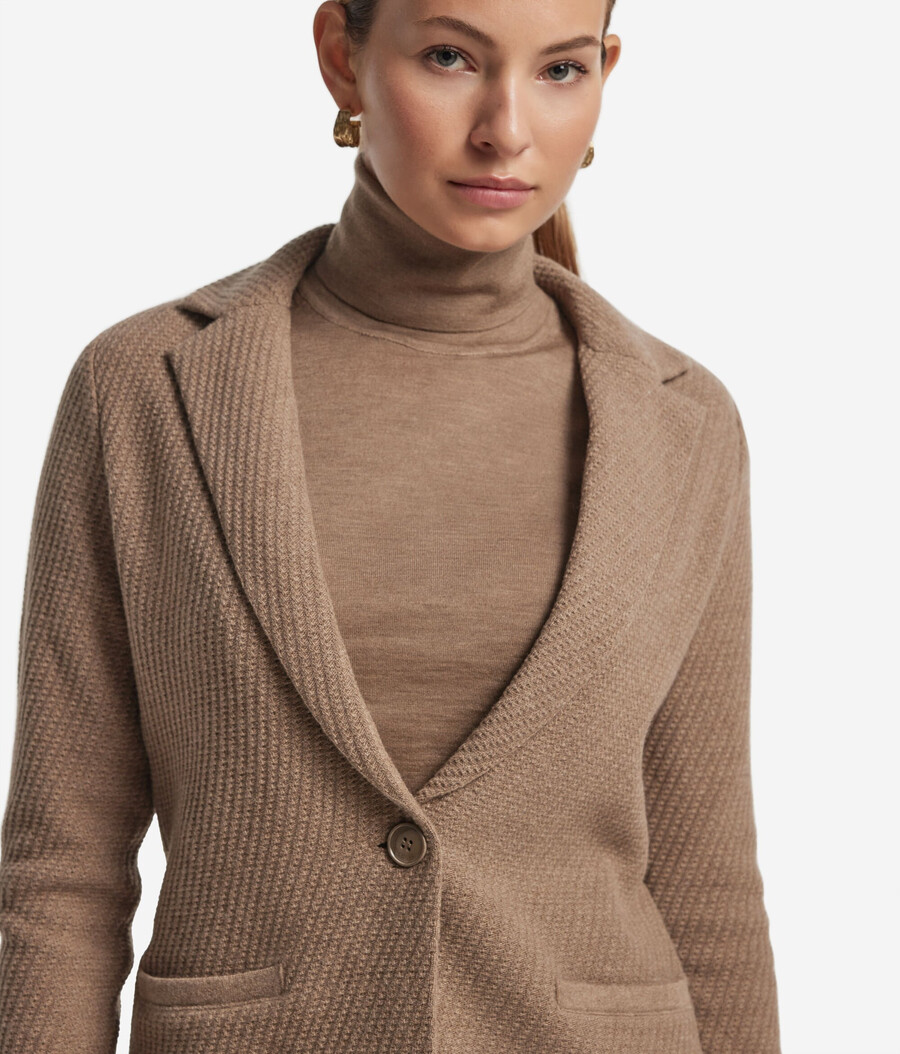 giacca in lana e cashmere con revers