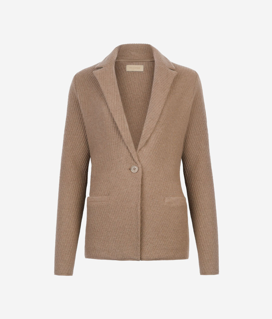 giacca in lana e cashmere con revers