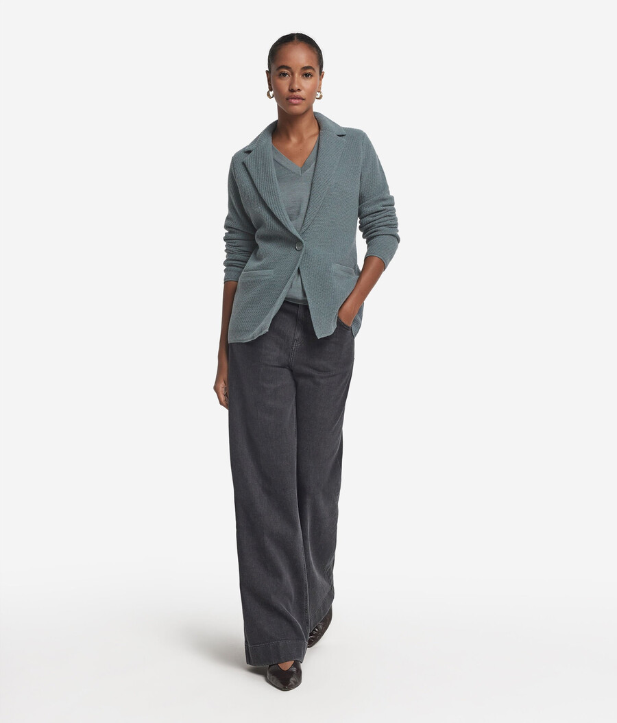 giacca in lana e cashmere con revers