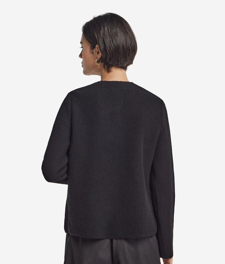 giacca girocollo in lana e cashmere