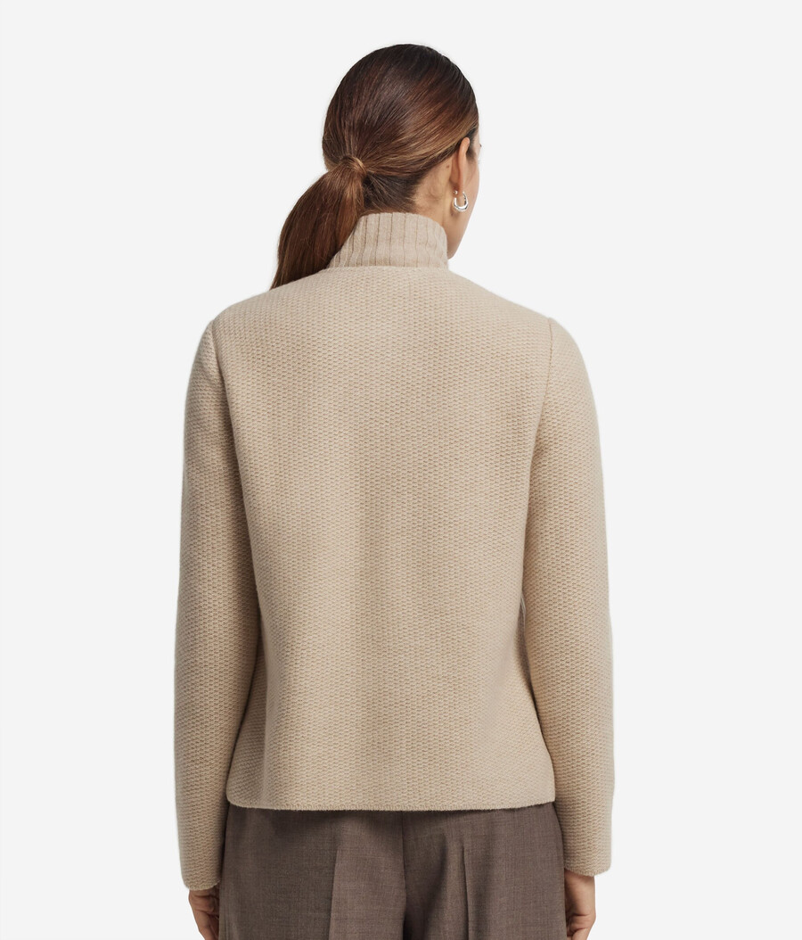 giacca girocollo in lana e cashmere