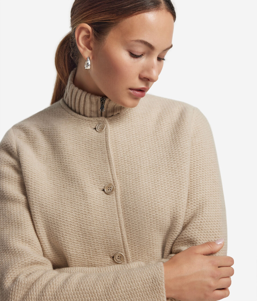 giacca girocollo in lana e cashmere