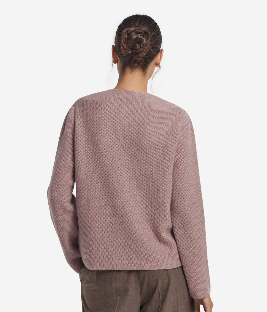 giacca girocollo in lana e cashmere