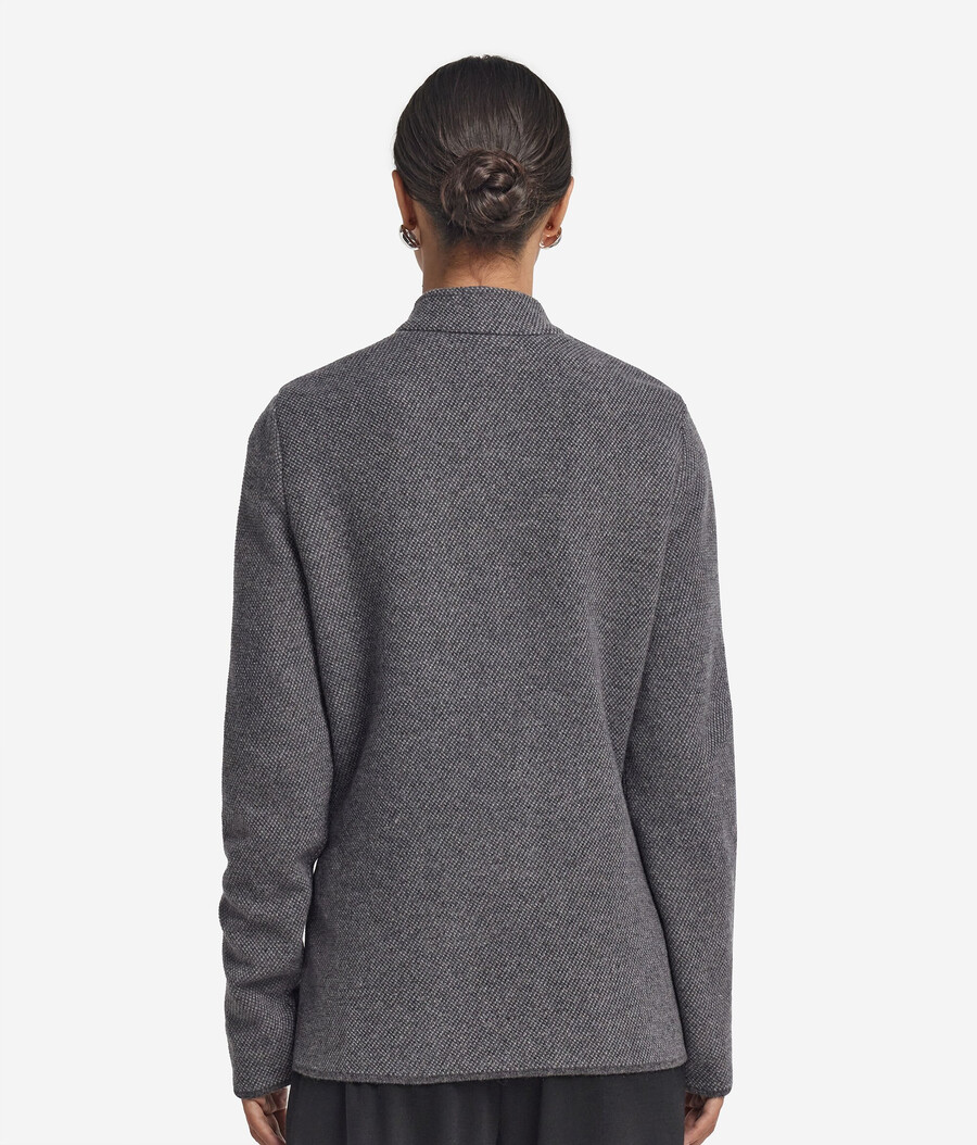 cappotto bicolore in lana e cashmere