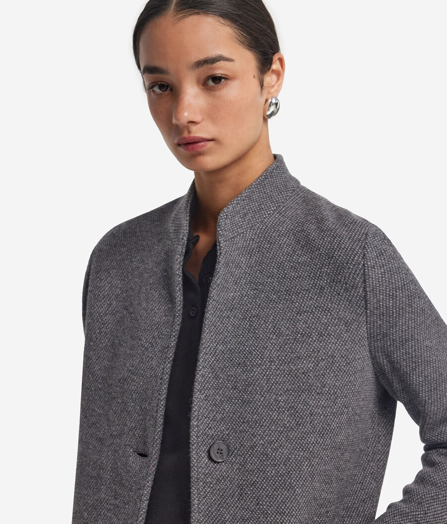 cappotto bicolore in lana e cashmere
