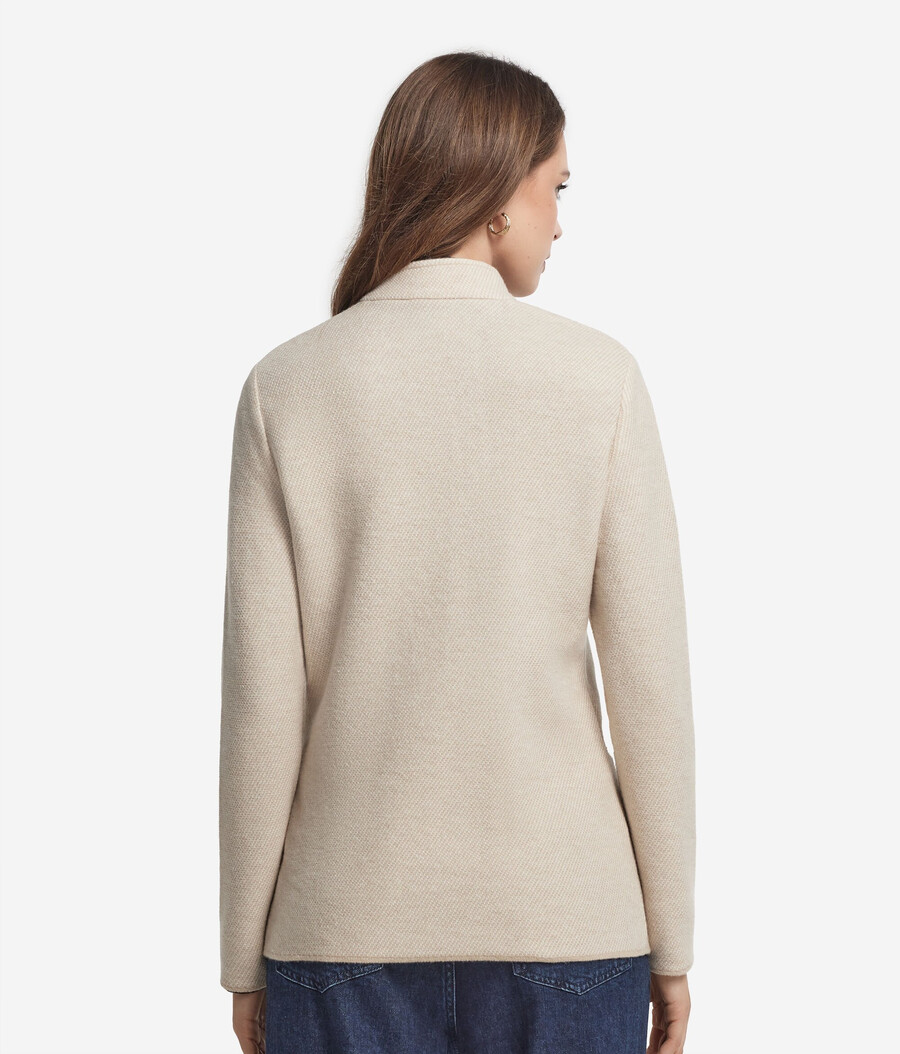 cappotto bicolore in lana e cashmere