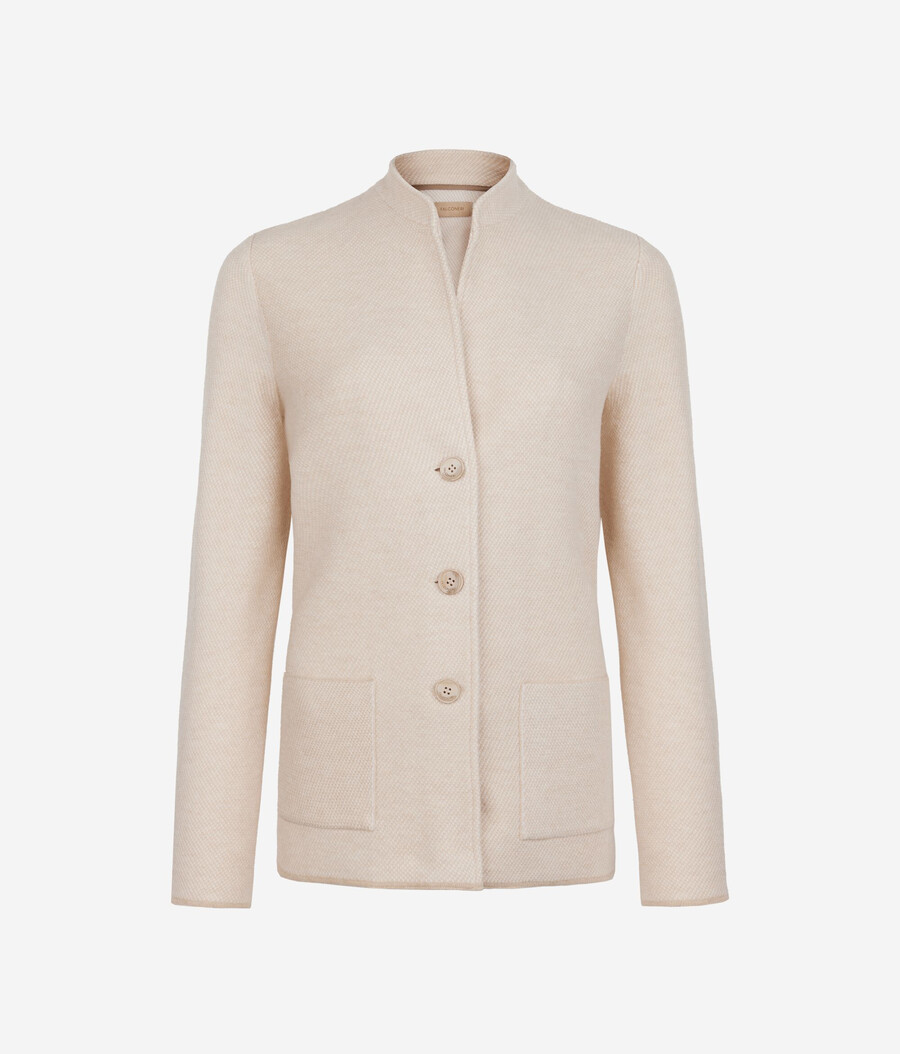 cappotto bicolore in lana e cashmere