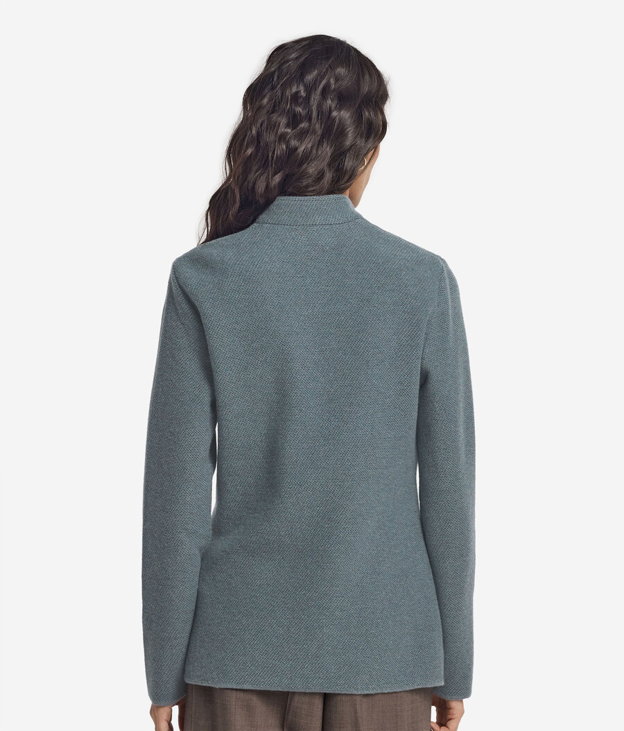 cappotto bicolore in lana e cashmere