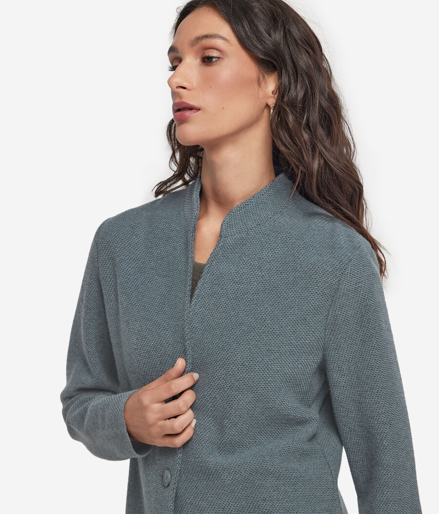 cappotto bicolore in lana e cashmere