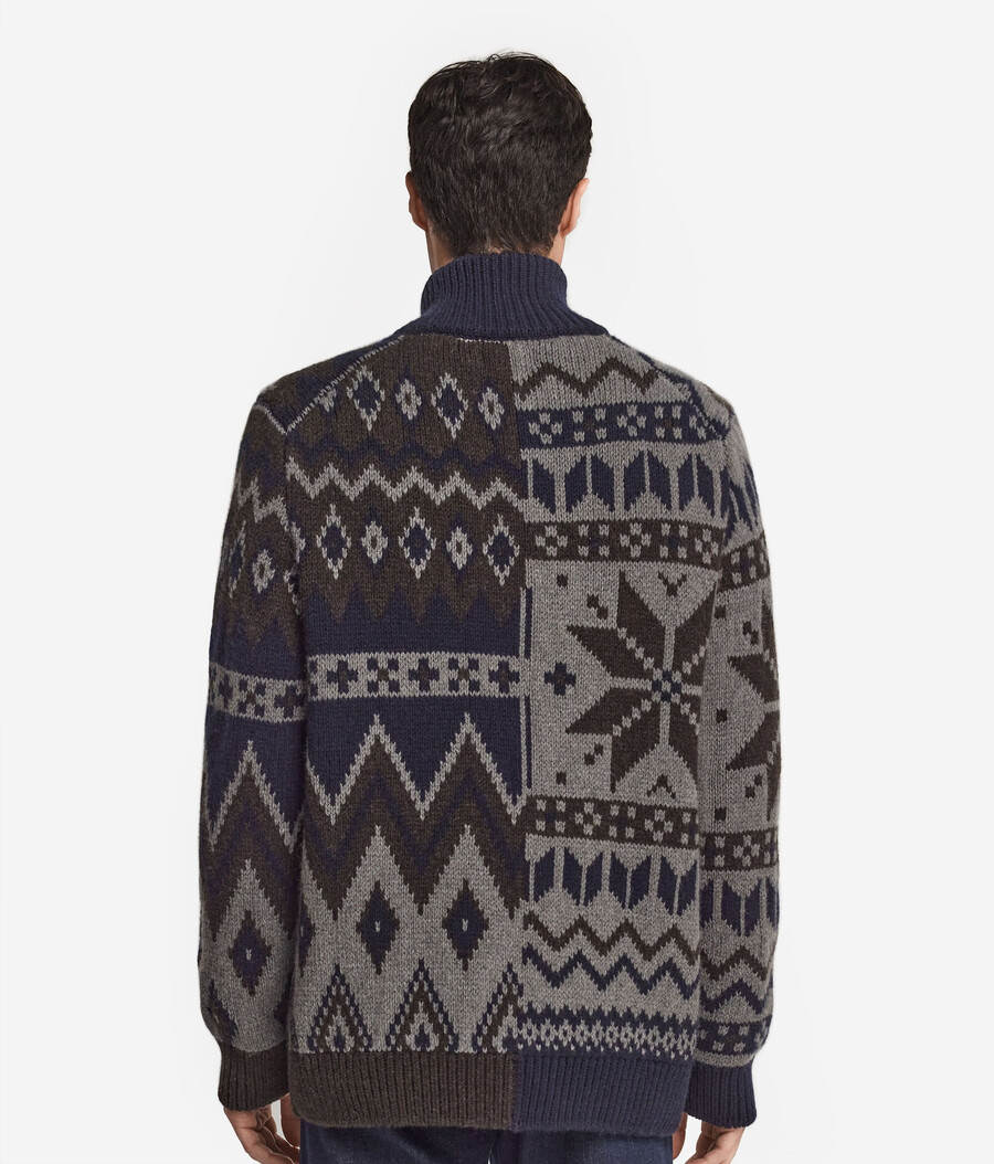 cardigan in cashmere jacquard