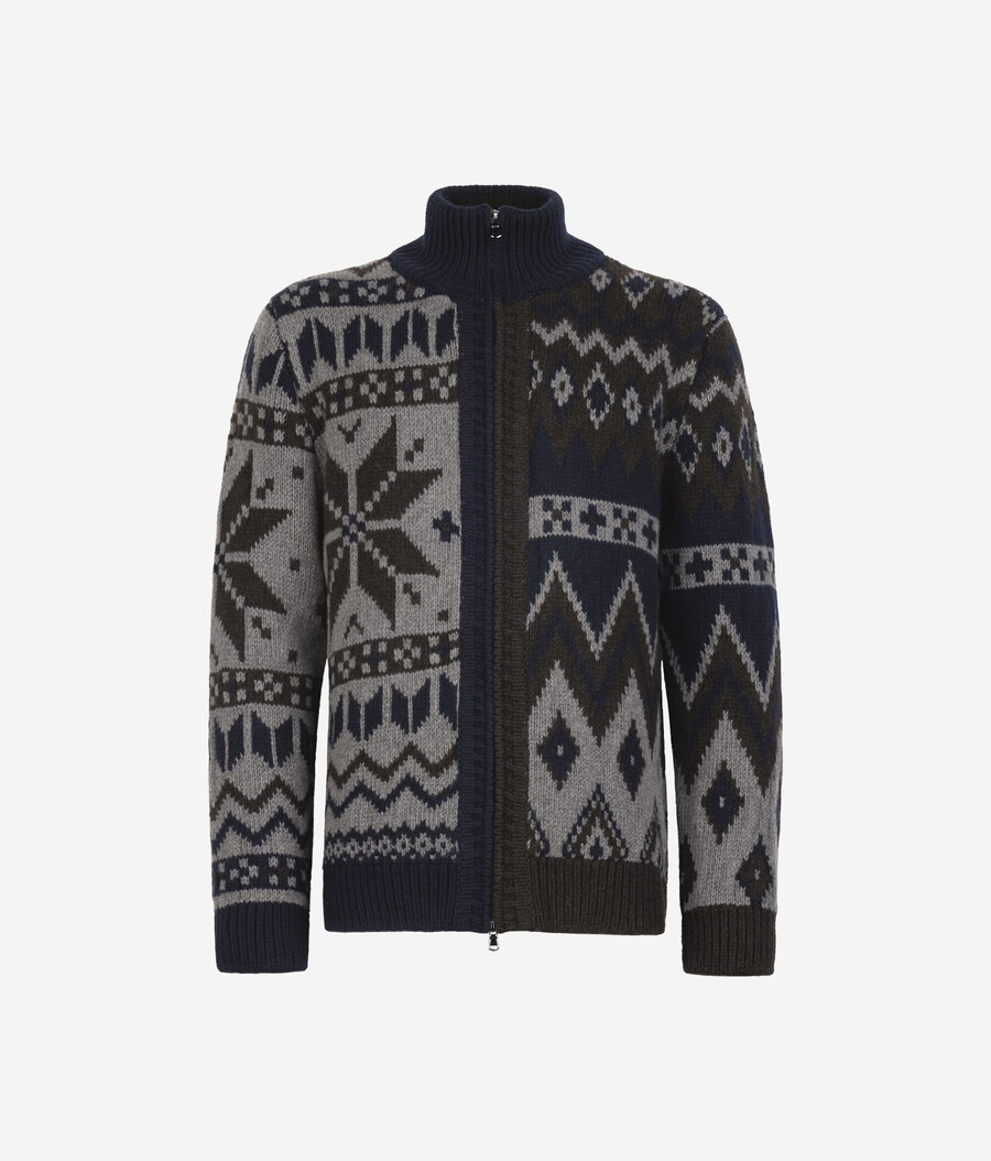 cardigan in cashmere jacquard